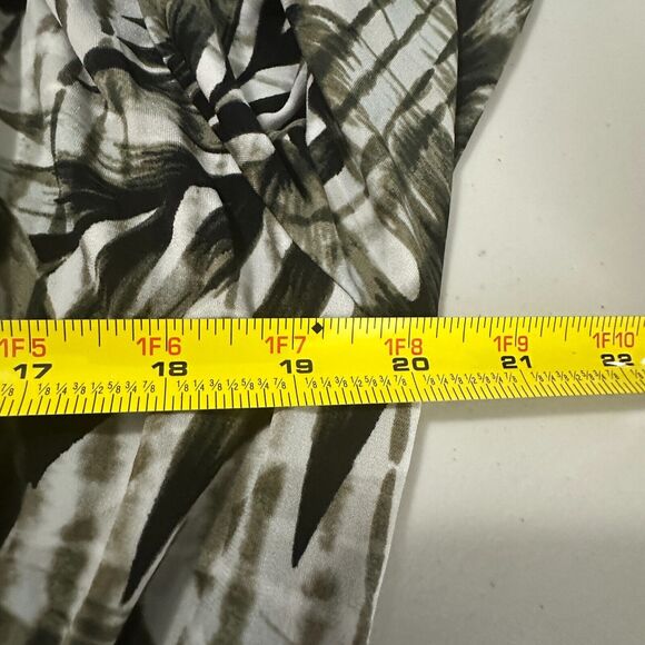 Investments Soft Separates Women's Dress Size XL Leaves V-neck Faux Wrap Midi - Picture 9 of 11